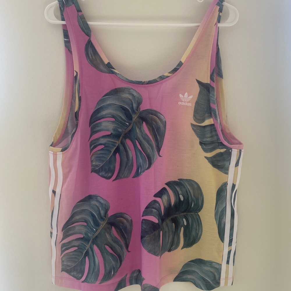 Summery tropical print Adidas Sz M tank top!